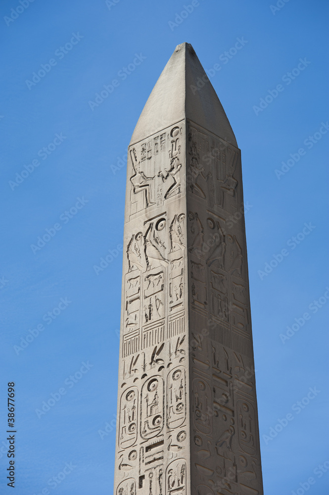 Ancient egyptian obelisk at a temple