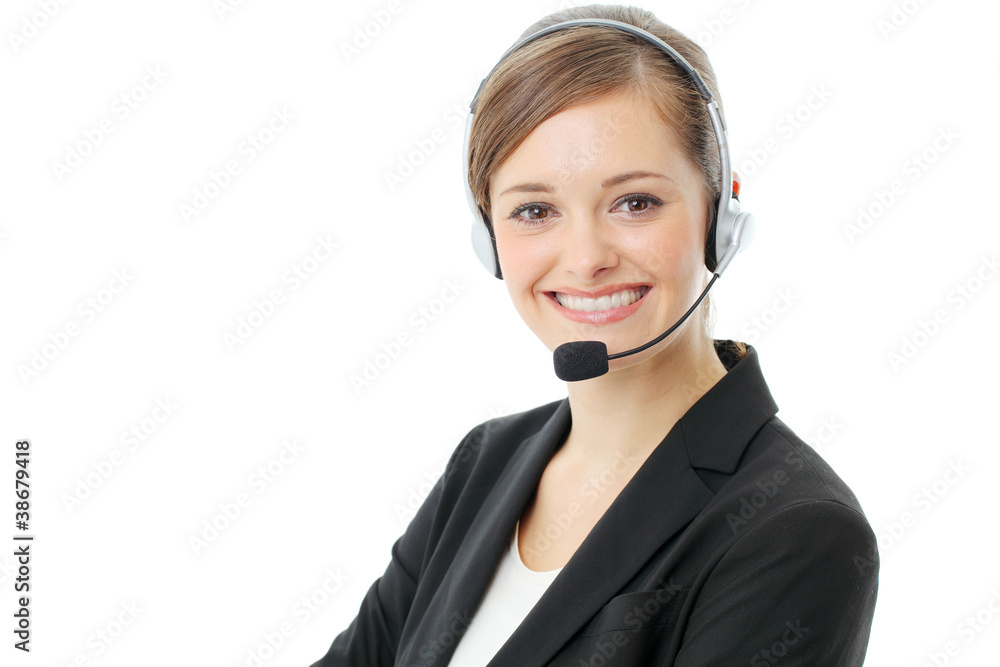 Business woman with headset. Call center Business woman with headset. Call center
