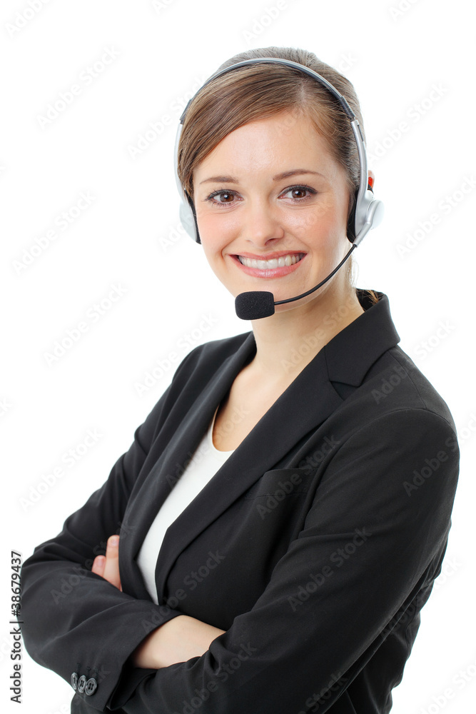 Business woman with headset. Call center Business woman with headset. Call center