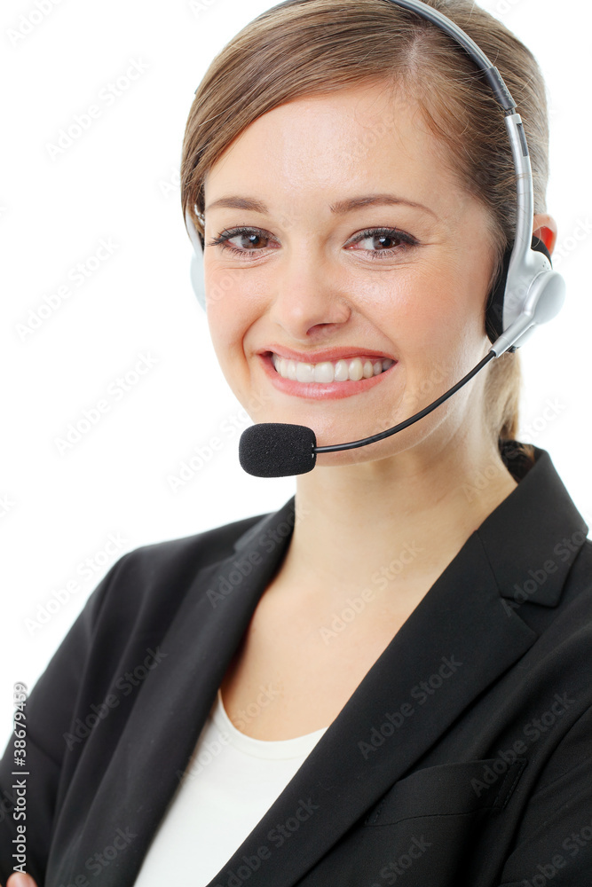 Business woman with headset. Call center Business woman with headset. Call center