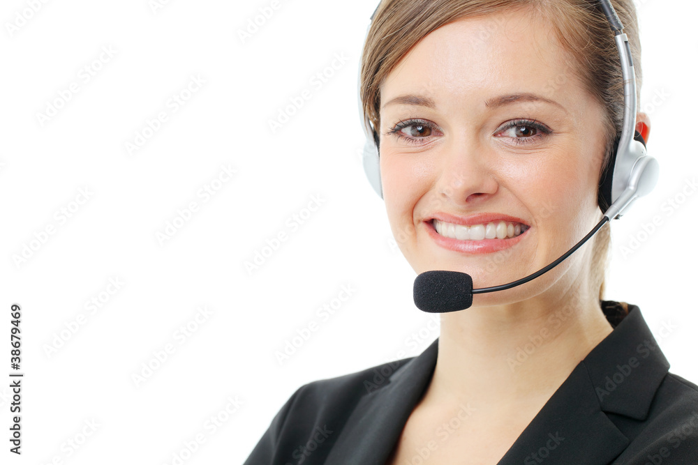 Business woman with headset. Call center Business woman with headset. Call center