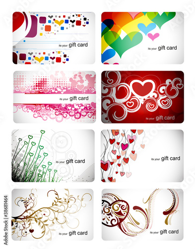 set of beautiful gift card