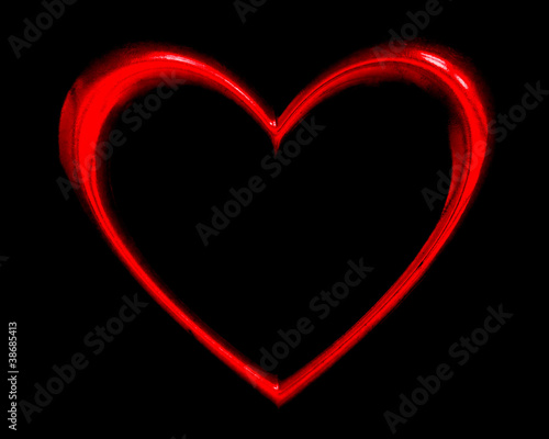 heart shape over black background