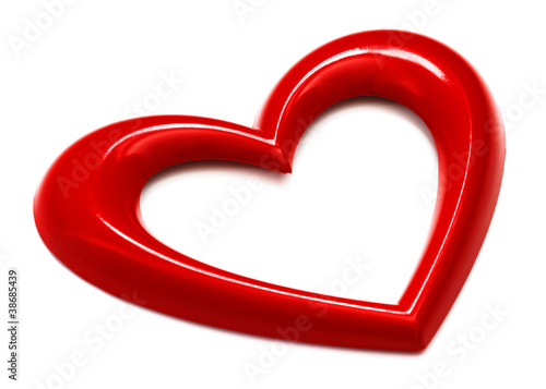 red heart shape over white background