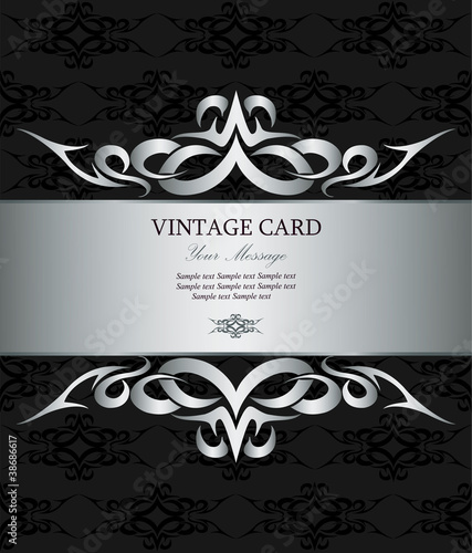 Luxury silver vintage card