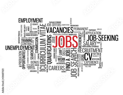 JOBS Tag Cloud (employment recruitment careers vacancies button)