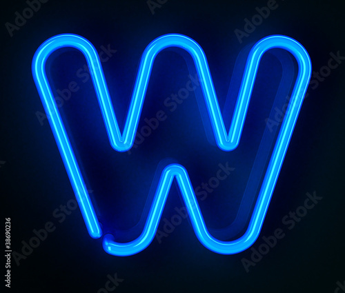 Neon Sign Letter W
