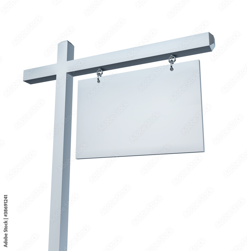 Obraz premium Blank White Real Estate Sign