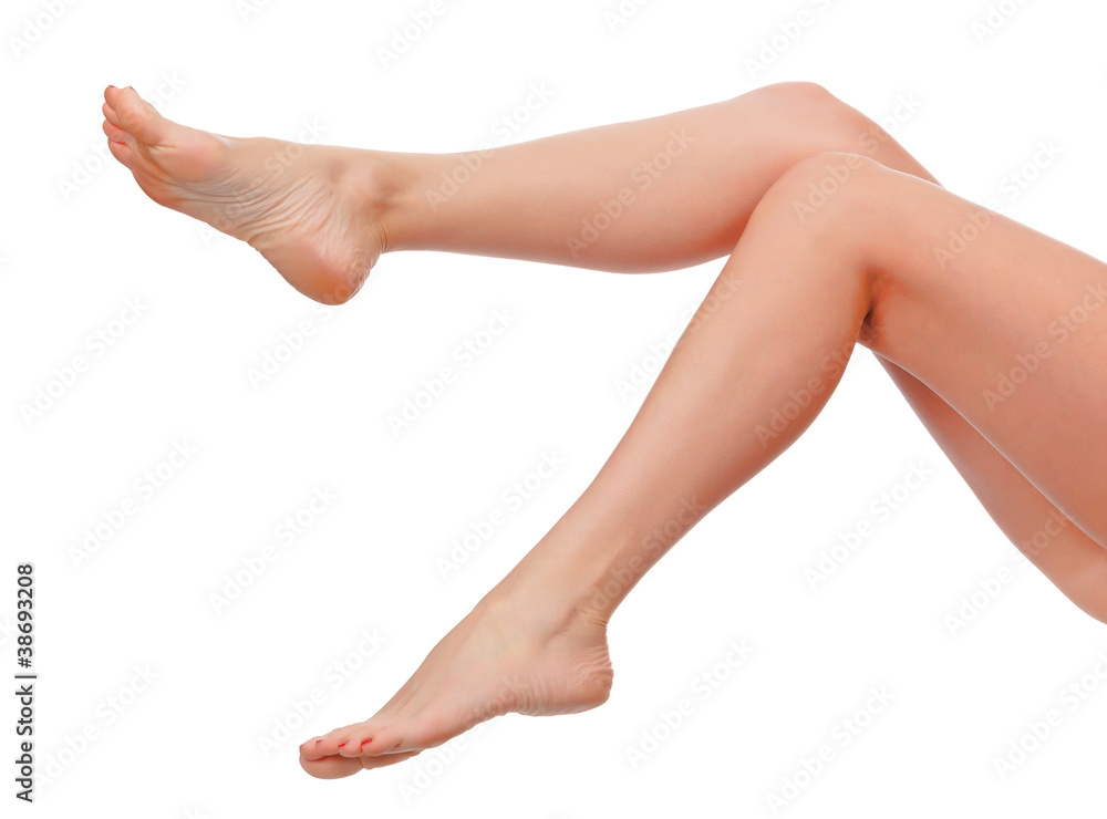 Perfect female legs, isolated on white background Perfect female legs, isolated on white background