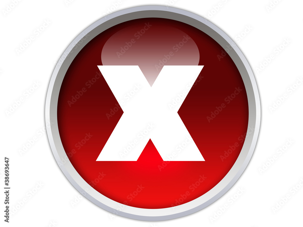 red glossy button with white cross symbol red glossy button with white cross symbol