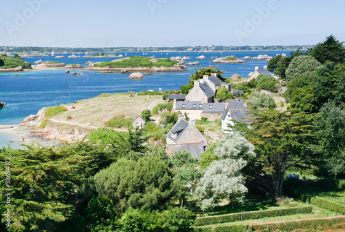 view on archipelago Brehat and Ile de Brehat in Brittany