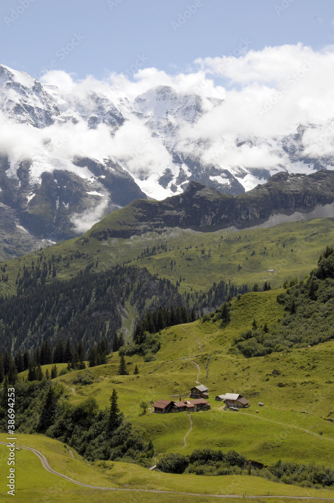 Snowy peaks around head of Sefinen valley Snowy peaks around head of Sefinen valley