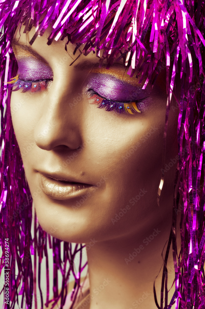 Fashion portrait of young sexy woman face Fashion portrait of young sexy woman face