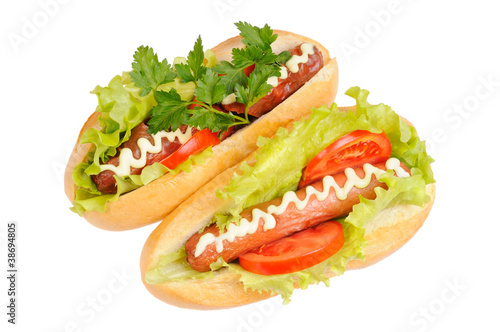Two tasty and delicious hotdog