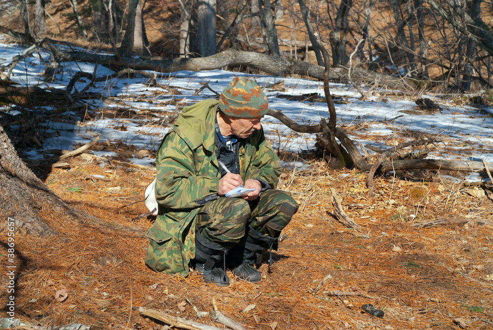 Zoologist in taiga 17