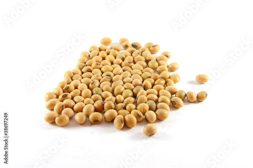 Soy Beans On White Background