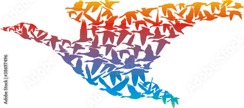 abstract goose - big made up of small