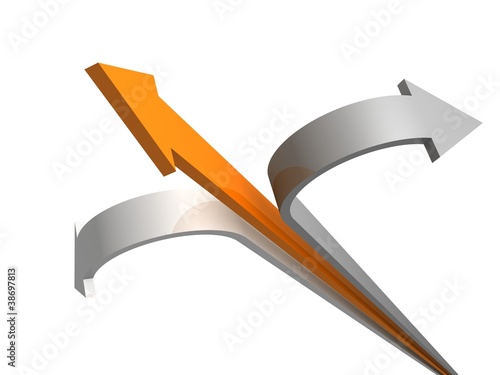 orange leader arrow to busi...