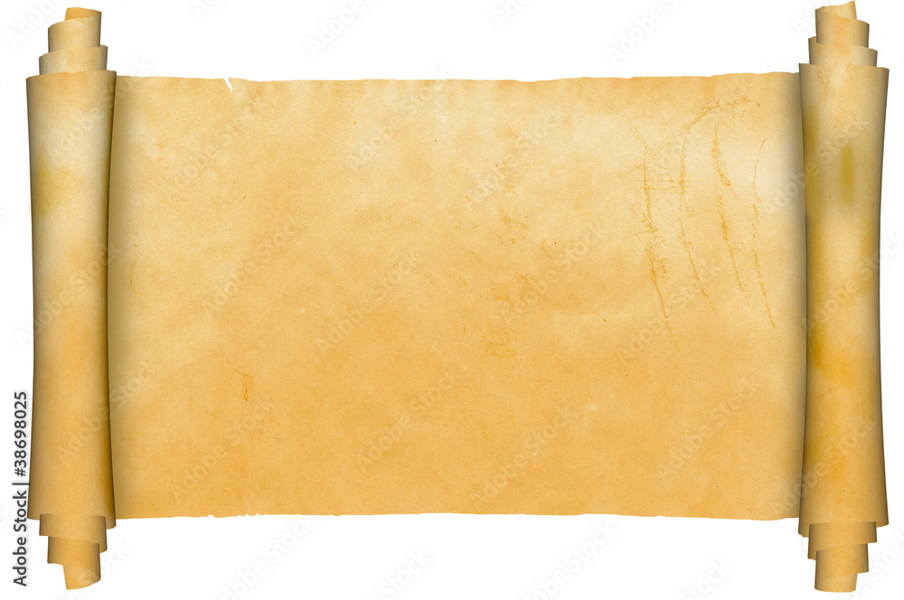 Ancient scroll on a white background. Stock Photo | Adobe Stock