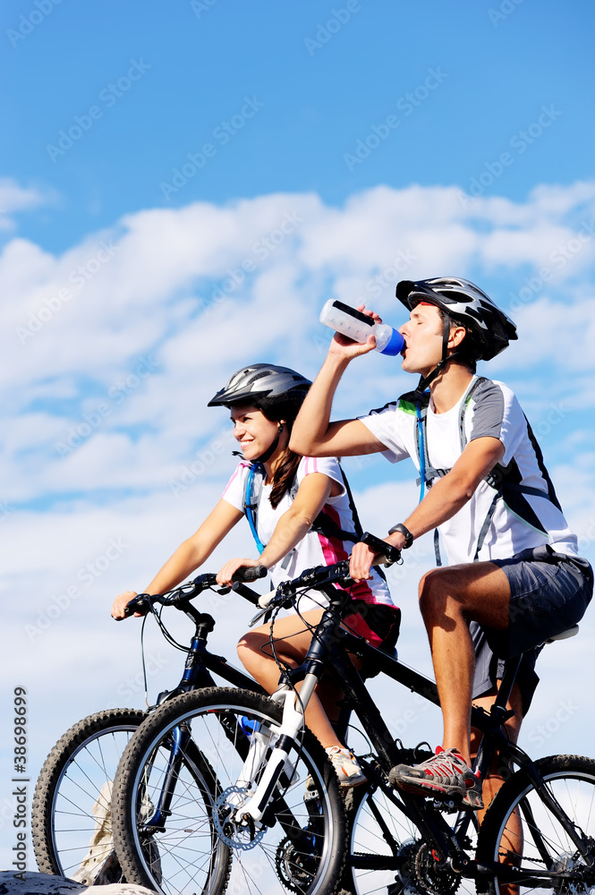 drinking cyclist