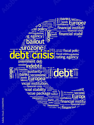 DEBT CRISIS Tag Cloud (eurozone euro symbol recession europe)