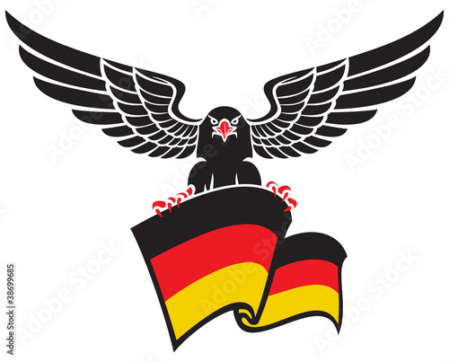 black eagle with the German flag
