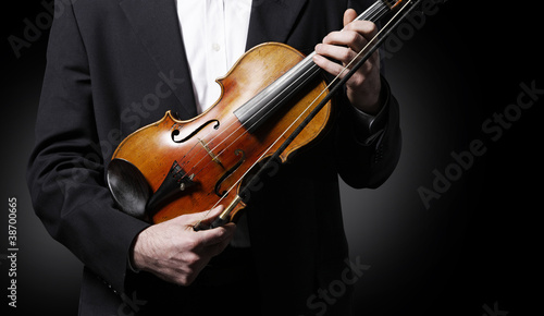 an elegant violinist with his violin