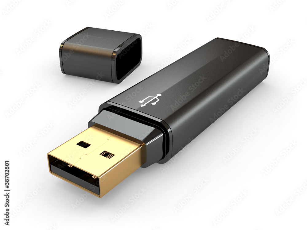 Usb flash memory on white background Usb flash memory on white background