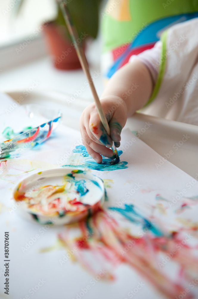 Naklejka premium Baby painting