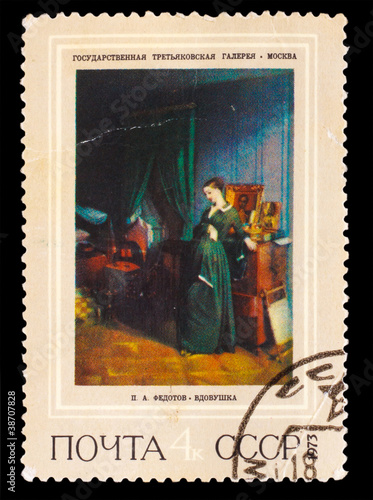 USSR - CIRCA 1973: A stamp printed in the USSR, shows a painting