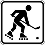 Streethockey Inlinehockey Schild Zeichen Symbol