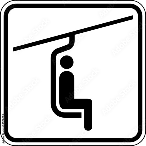 1er Sessellift Sesselbahn Skilift Schild Zeichen Symbol