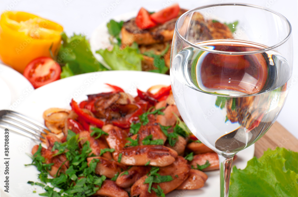 Breakfast with glass of water Breakfast with glass of water