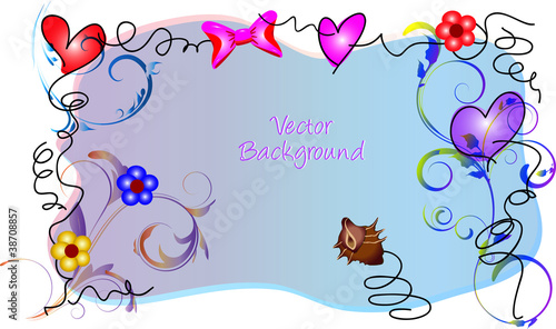 fiori cuori riccioli sfondo