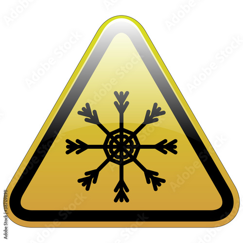 Warning sign of snow
