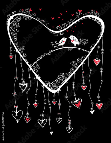 heart and two birds