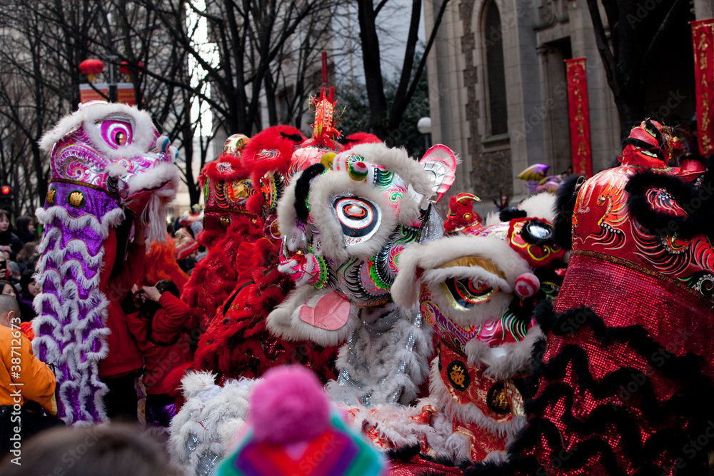Obraz premium Danse du lion, Nouvel an chinois