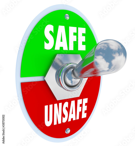 Safe or Unsafe Toggle Switch Choose Safety vs Danger