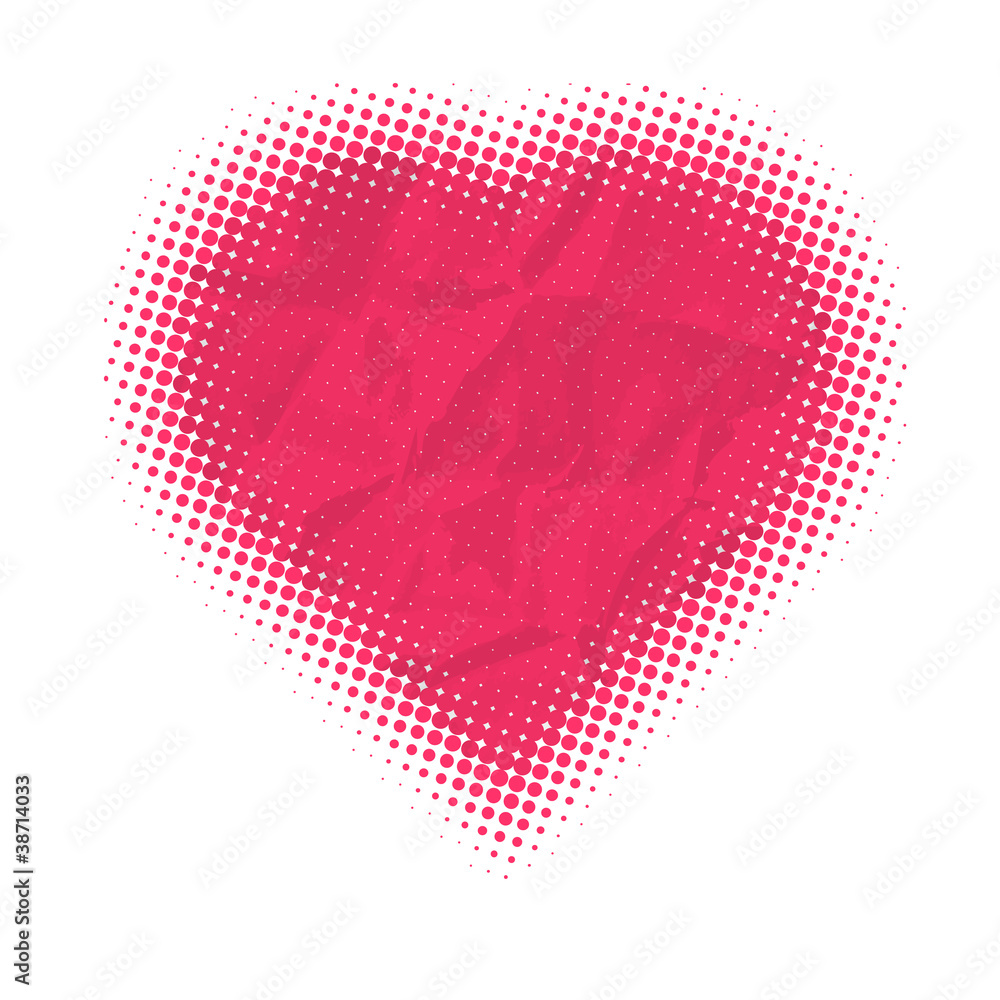 Valentines day card, vector illustration, halftone heart dots Valentines day card, vector illustration, halftone heart dots