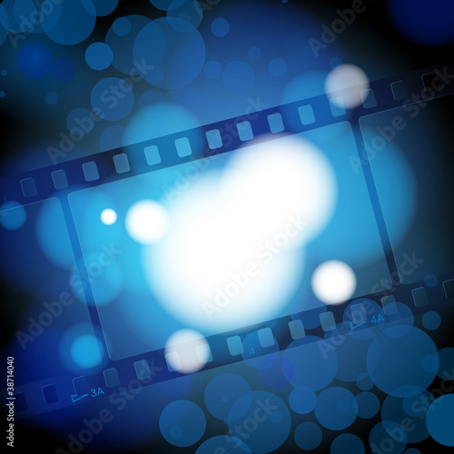 vector: movies film blue light background