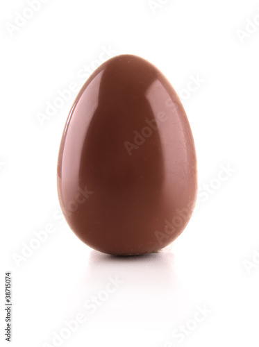 isolated single chocolate egg