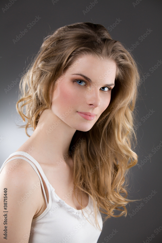 Portrait of beautiful blonde woman with great hair Portrait of beautiful blonde woman with great hair