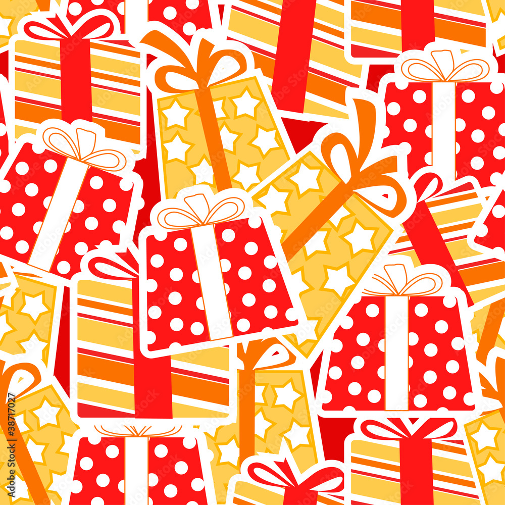 Obraz premium Gift boxes seamless background