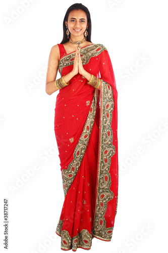 Young Indian girl in traditional clothing.