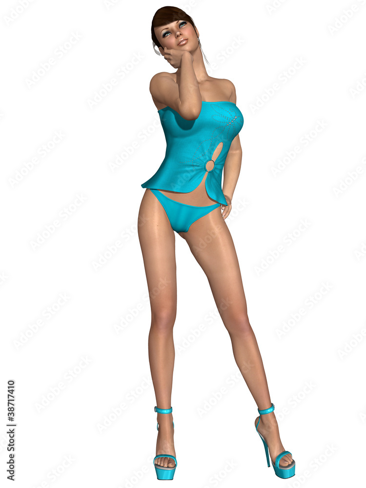 Beautiful young woman with sexy summer clothes Beautiful young woman with sexy summer clothes