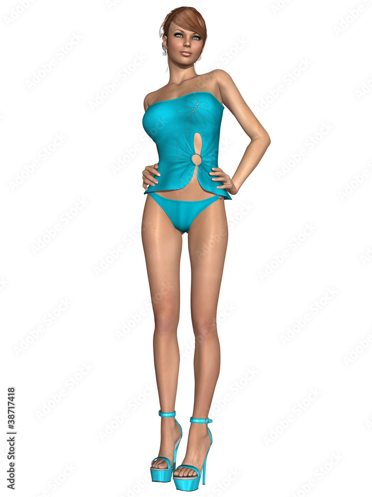 Beautiful young woman with sexy summer clothes Beautiful young woman with sexy summer clothes
