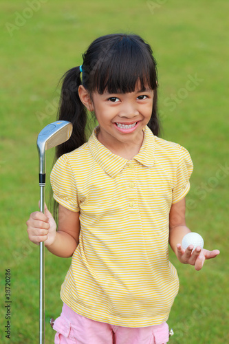 Little girl at golf club