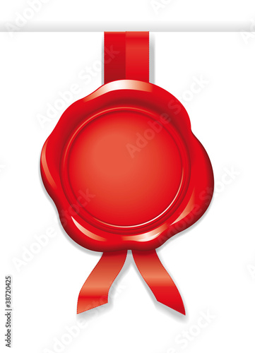 Siegel mit Bändern an Rand