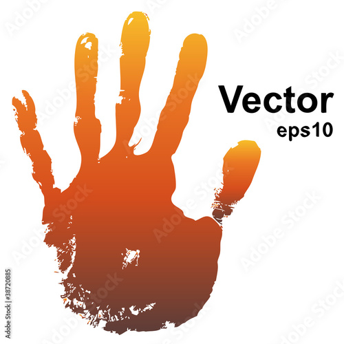 Vector conceptual hand print painted