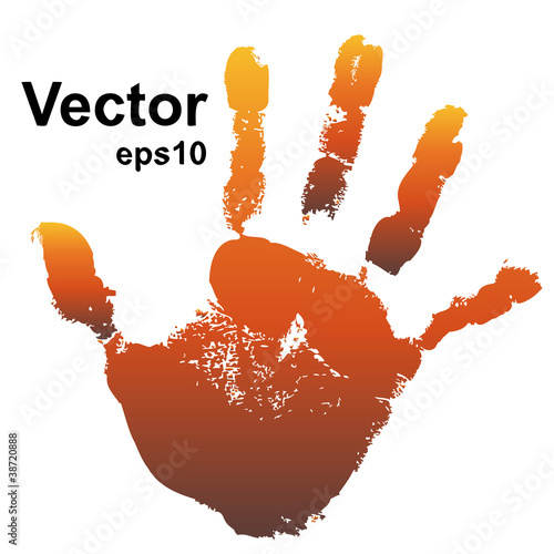Vector conceptual hand print painted